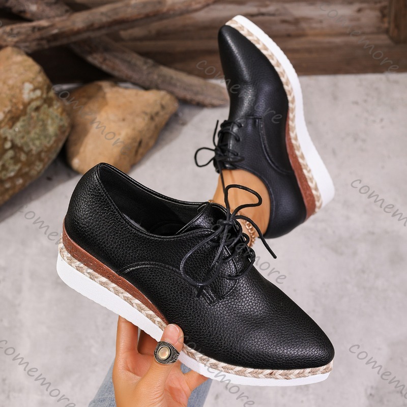 Leather Lace-Up Women's Wedge  - Oxford Lace Up Women recension och pris