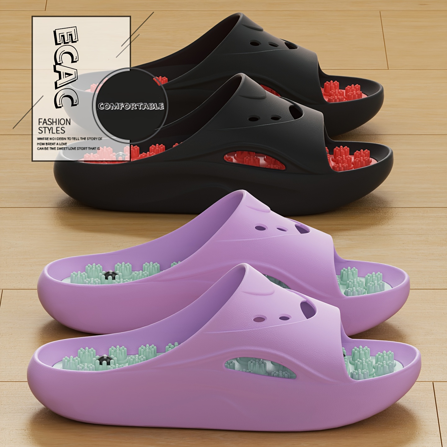 Women Men EVA Massage Slippers - Mule Slip On recension och pris