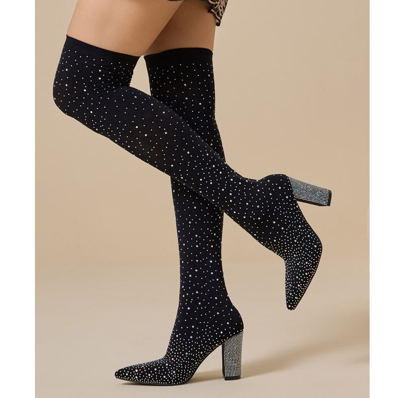 Aneikeh Crystal Over‑the‑Knee  - Sock Boot Women recension och pris
