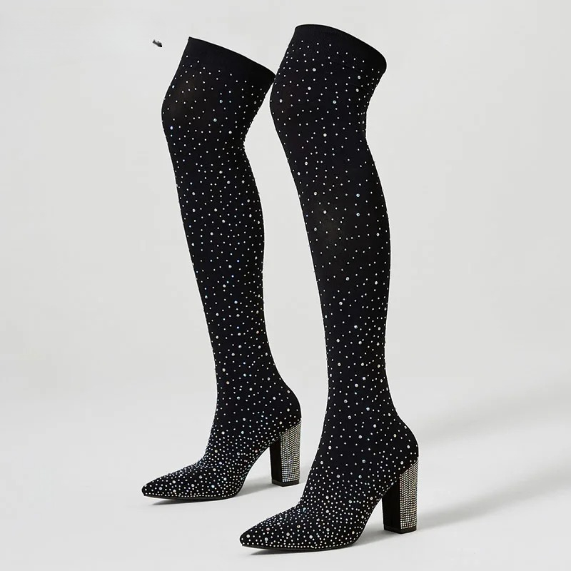 Aneikeh Crystal Over‑the‑Knee  - Sock Boot Women recension och pris