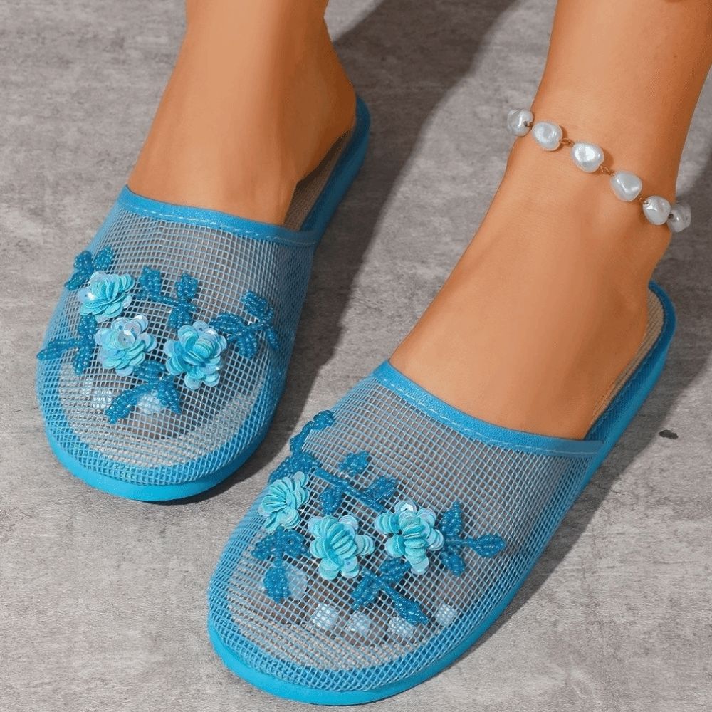 Casual Flower Embroidery Mesh  - Mule Slip On recension och pris