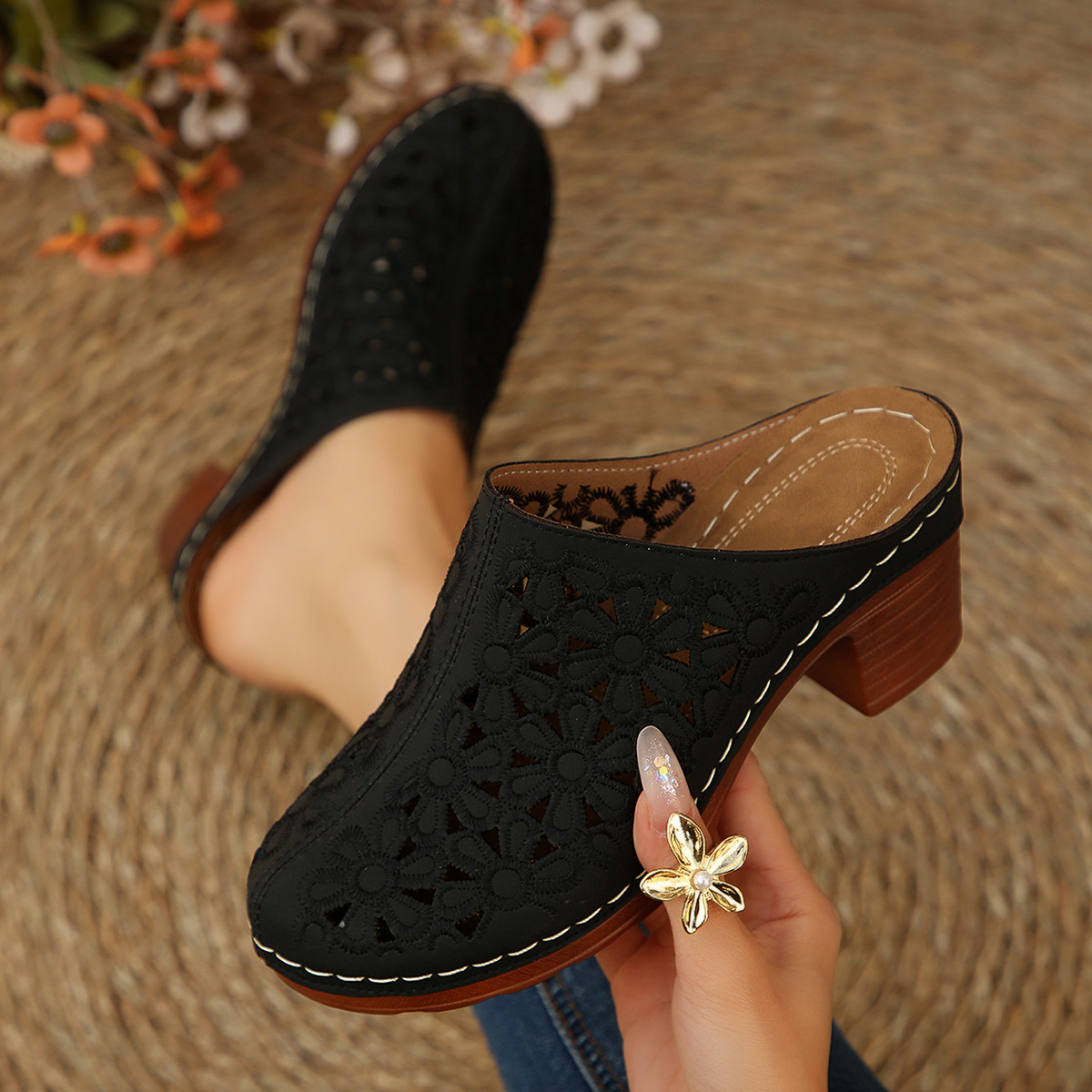 Women Floral Cutout Mules Clog - Women'S Shoes Clogs recension och pris
