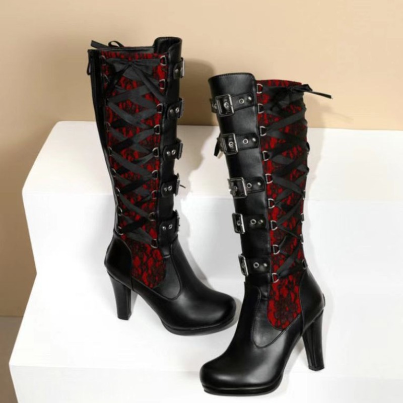 Punk Gothic Style Women's Knee - Knee High Boots Women recension och pris