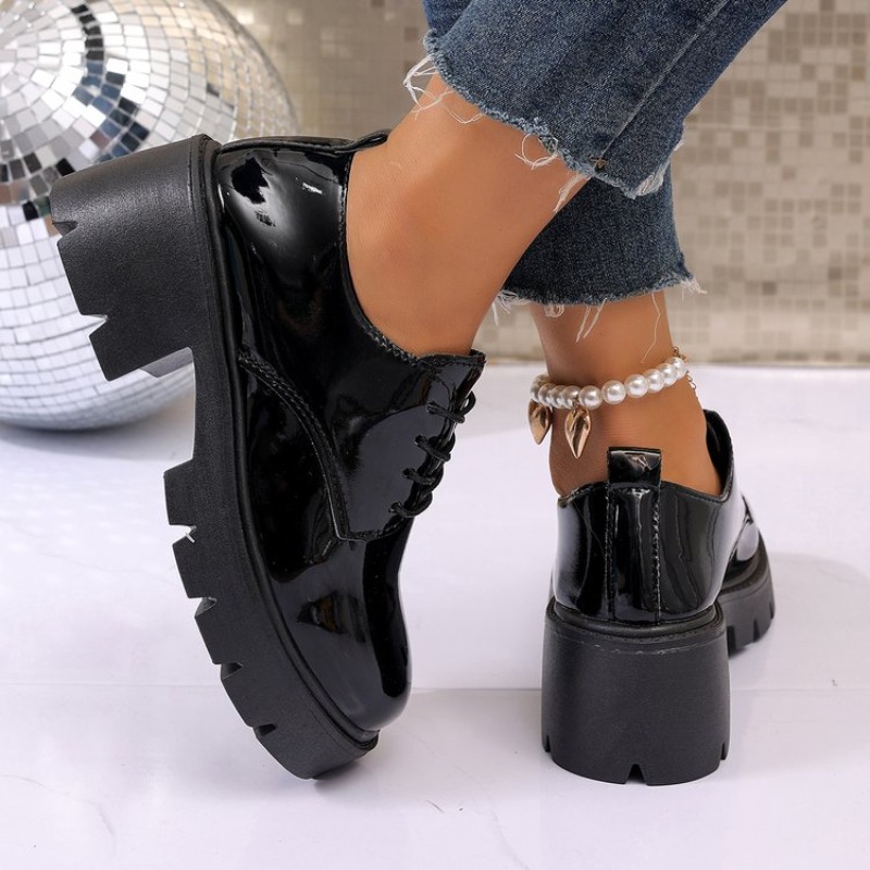 2026 New  Women Spring  Black  - Oxford Lace Up Women recension och pris