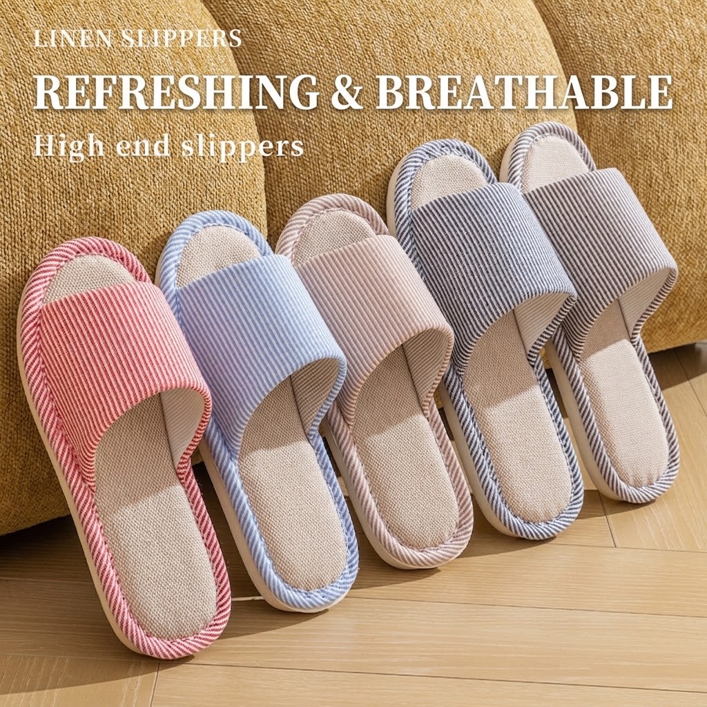 Breathable Flax Linen Slippers - Mule Slip On recension och pris
