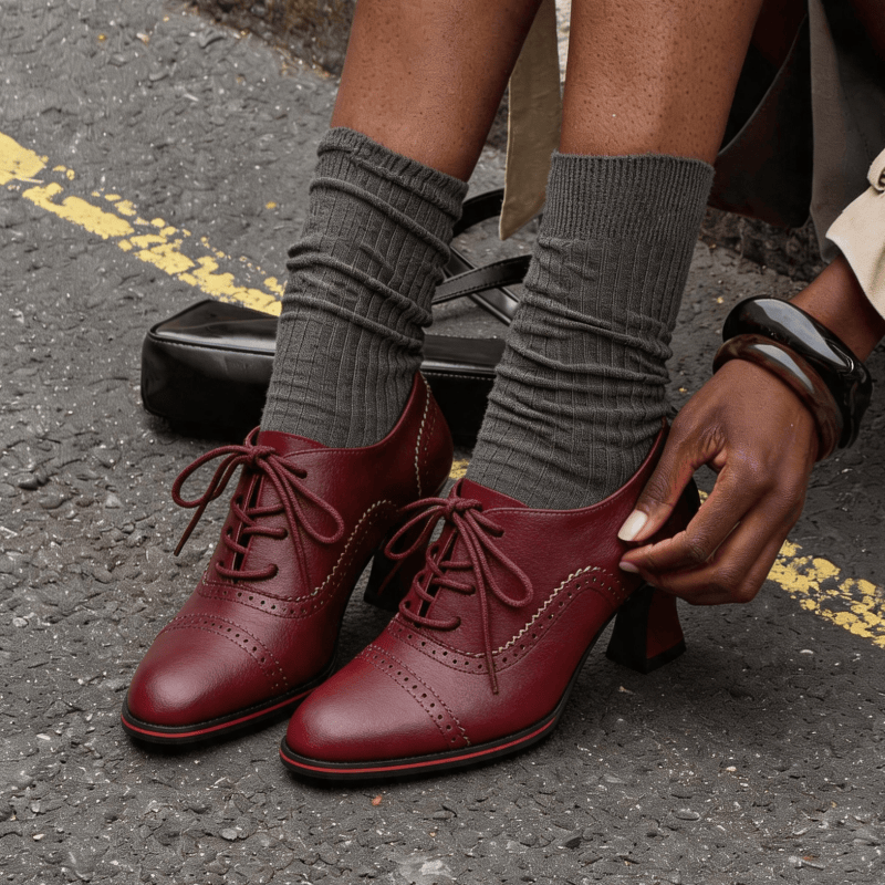 Women’s Faux Leather Brogue Ox - Oxford Lace Up Women recension och pris