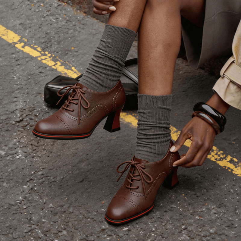 Women’s Faux Leather Brogue Ox - Oxford Lace Up Women recension och pris