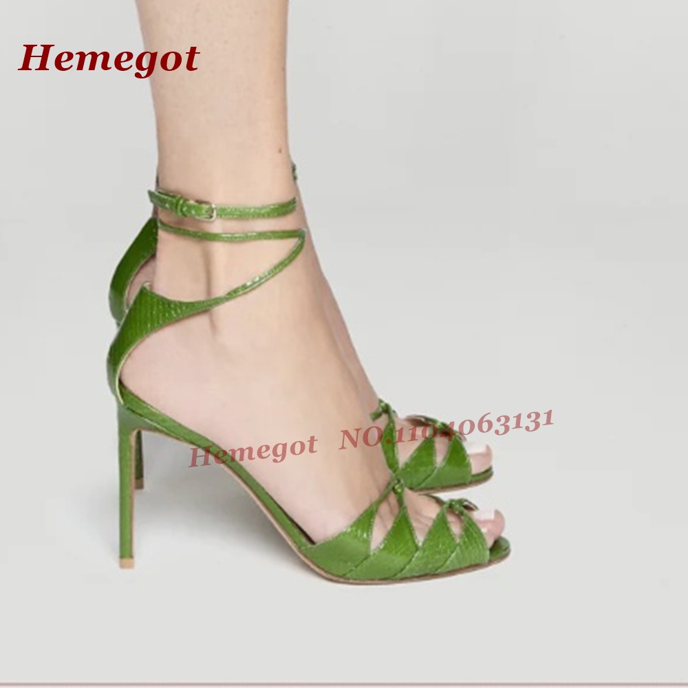Green Croc-Pattern Strappy San - Women'S Shoes Clogs recension och pris