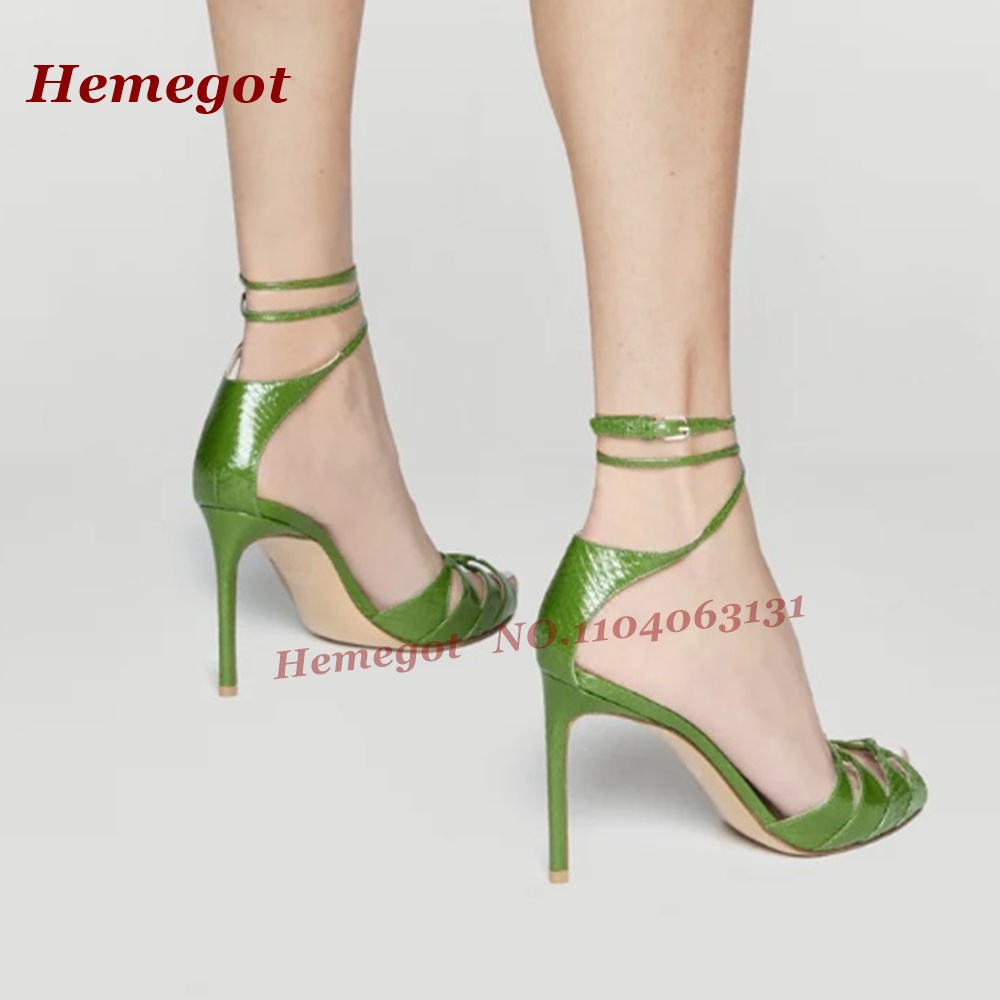 Green Croc-Pattern Strappy San - Women'S Shoes Clogs recension och pris