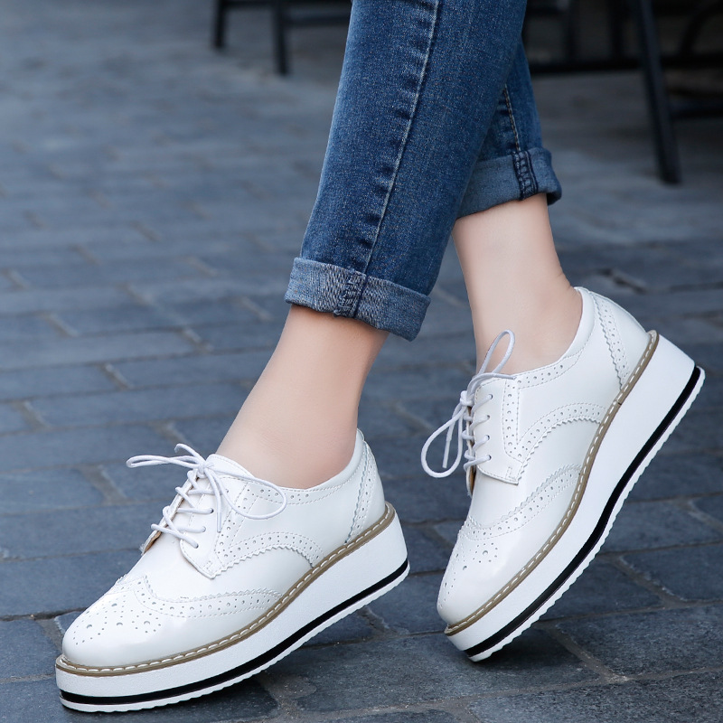 Women Loafers Shoes Leather Th - Oxford Lace Up Women recension och pris