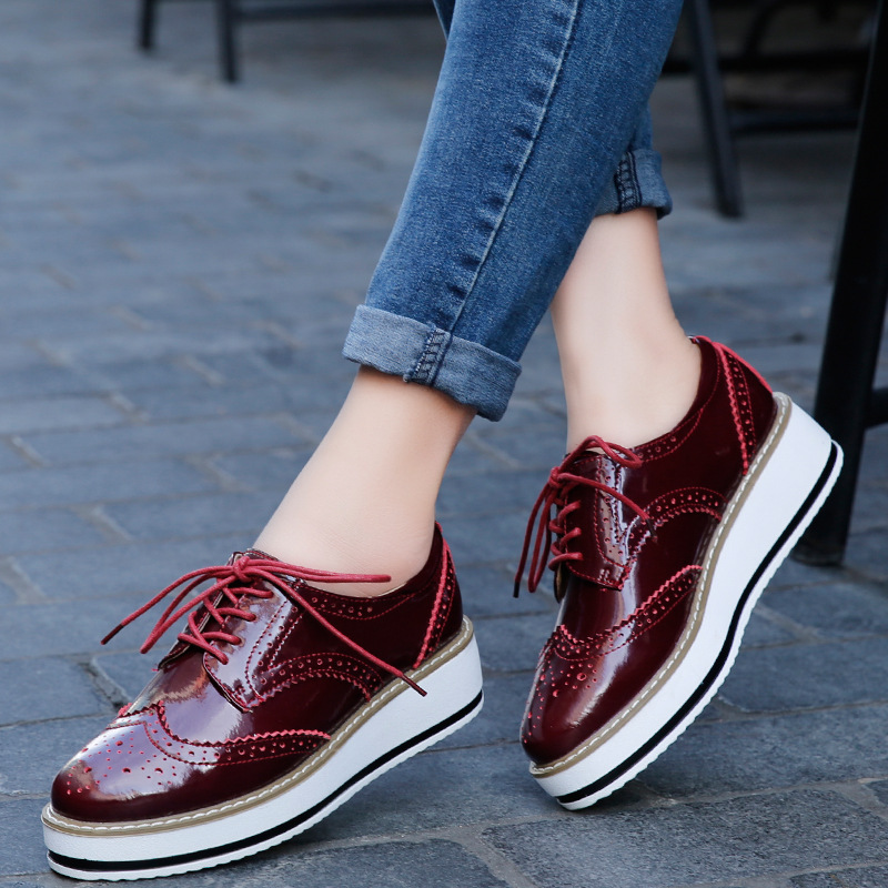 Women Loafers Shoes Leather Th - Oxford Lace Up Women recension och pris